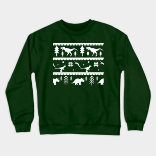 Another Dinosaur Fair Isle Pattern (Green) Crewneck Sweatshirt